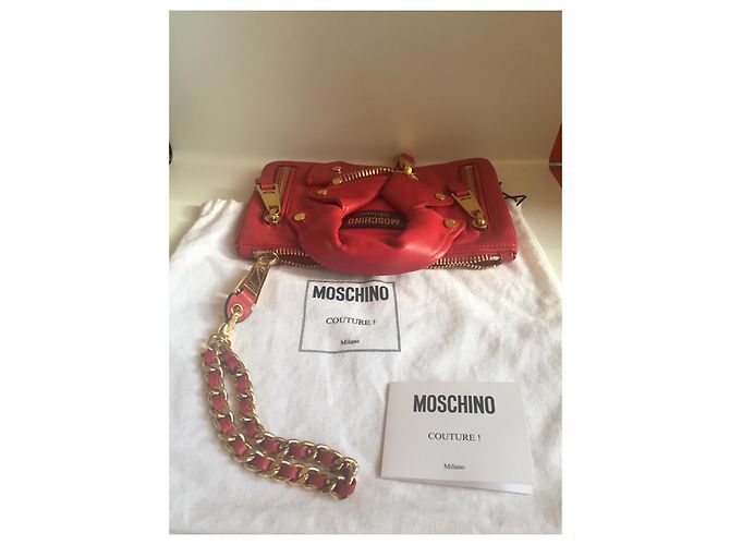 Pochette Moschino Biker Rossa in Pelle Rosso - vista 5