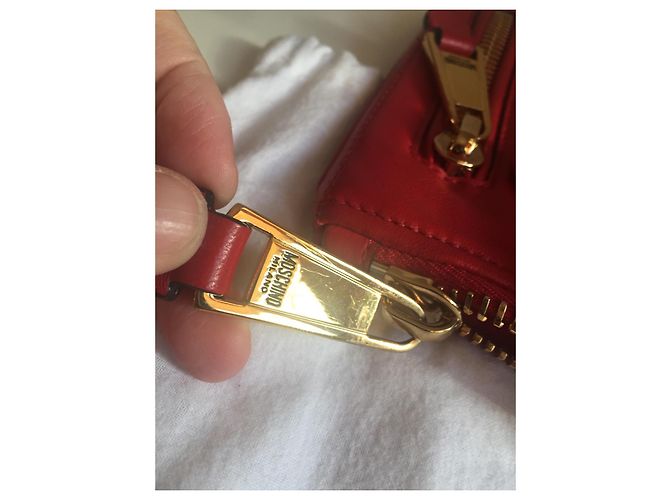 Pochette Moschino Biker Rossa in Pelle Rosso - vista 6
