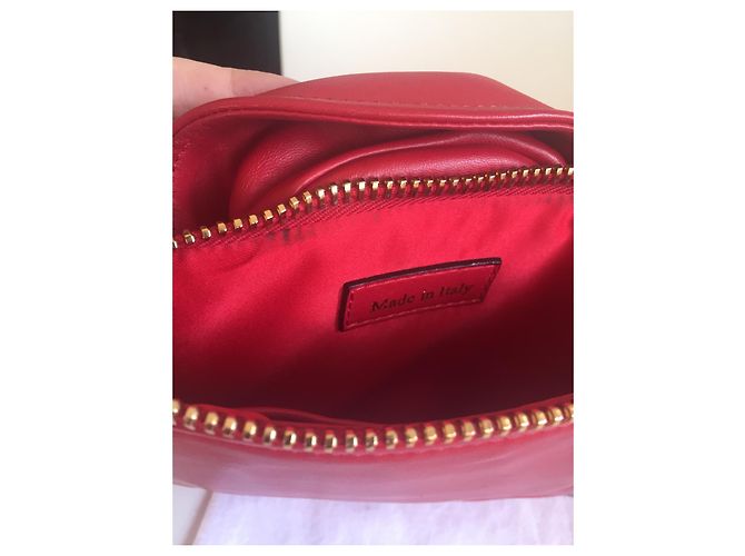 Pochette Moschino Biker Rossa in Pelle Rosso - vista 7