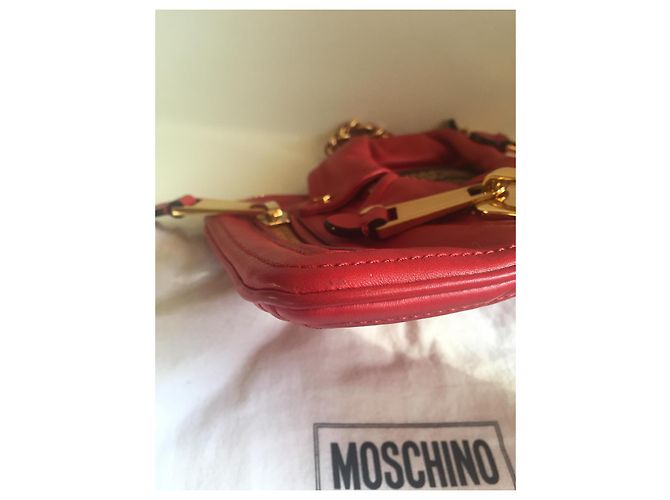 Pochette Moschino Biker Rossa in Pelle Rosso - vista 8