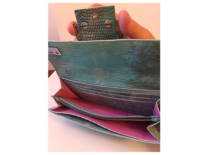Fendi lizard wallet green - view 8