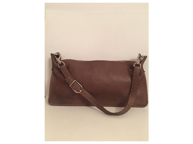 Borsa a spalla Fendi Selleria Caramello - vista 4