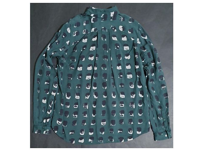 & Other Stories Camicia in Viscosa Verde Multicolore - vista 3