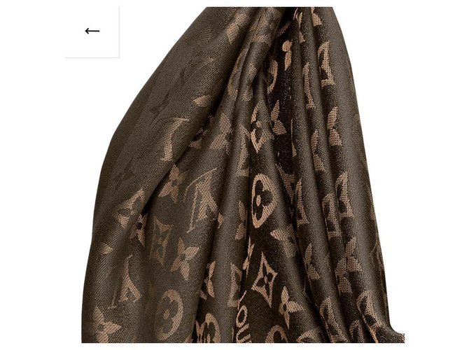 Foulard Louis Vuitton monogram shine Marrone - vista 3