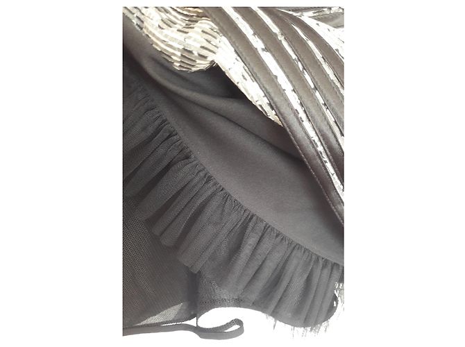 Abito nero Bcbg Max Azria con gonna multistrato - vista 7
