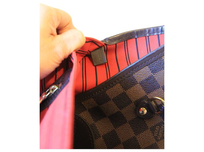 Louis Vuitton Neverfull MM Damier Marrone - vista 3