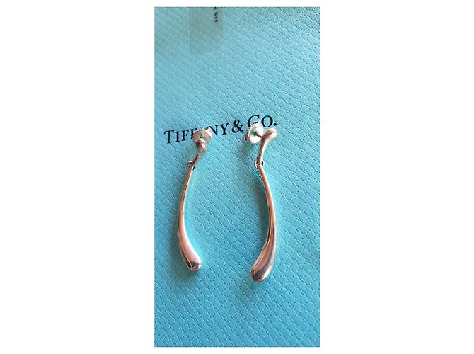 Brincos de prata Tiffany & Co Elsa Peretti formato gota - vista 5