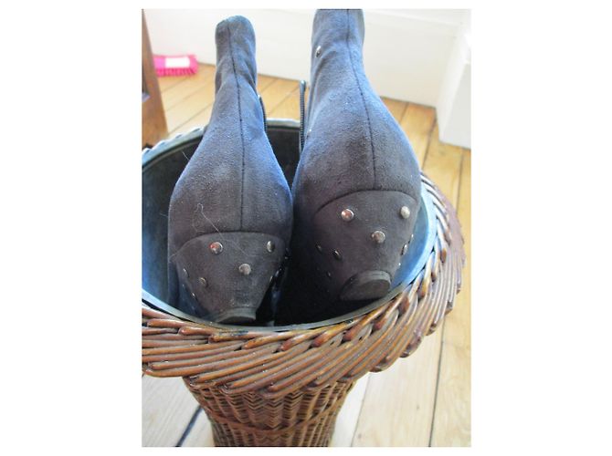Autre Marque Botas de ante gris estaño, Pointure 36. Gris antracita - vista 4