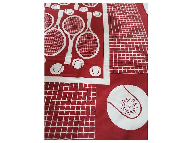 Hermès Lenços de seda Branco Bordeaux - vista 3