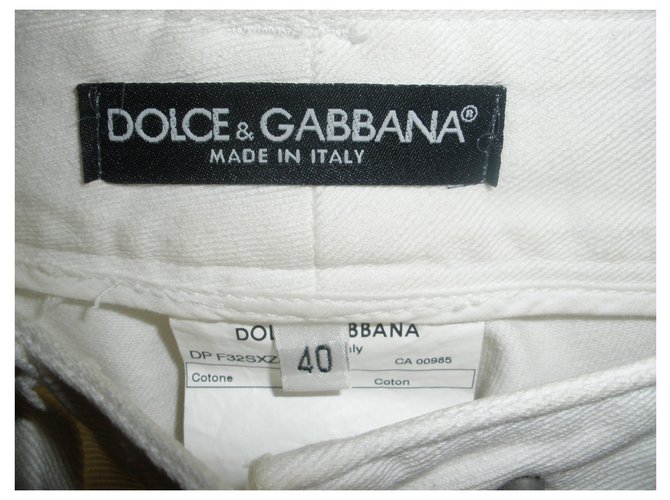 Vaqueros Dolce & Gabbana Blancos de Algodón Talla 40 - vista 4