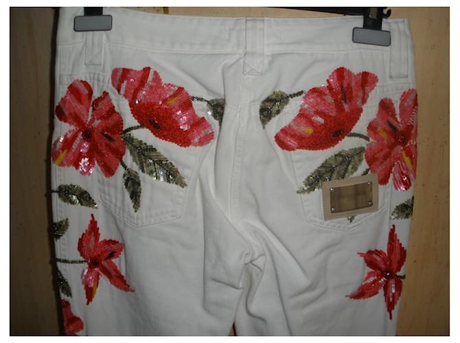 Vaqueros Dolce & Gabbana Blancos de Algodón Talla 40 - vista 5