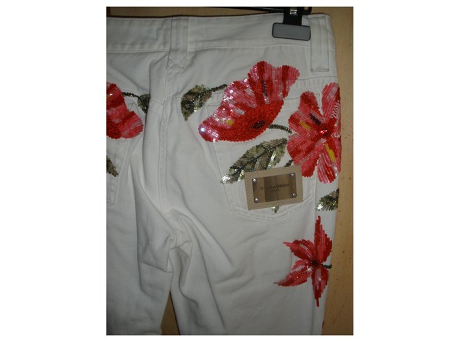 Vaqueros Dolce & Gabbana Blancos de Algodón Talla 40 - vista 6