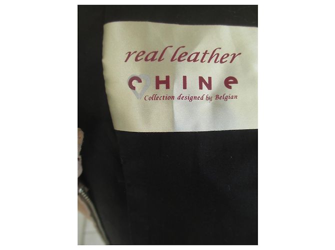 Autre Marque China Belgian Jacke aus Pécari Leder Beige - Ansicht 10