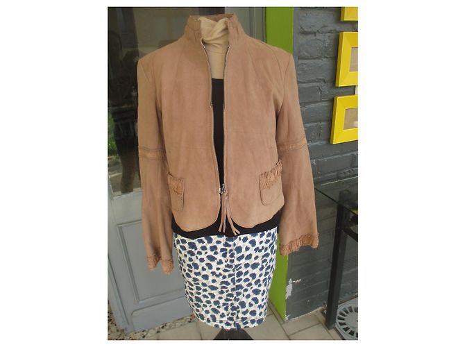 Autre Marque China Belgian Jacke aus Pécari Leder Beige - Ansicht 2