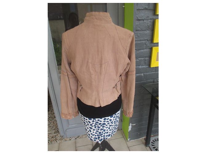 Autre Marque China Belgian Jacke aus Pécari Leder Beige - Ansicht 5