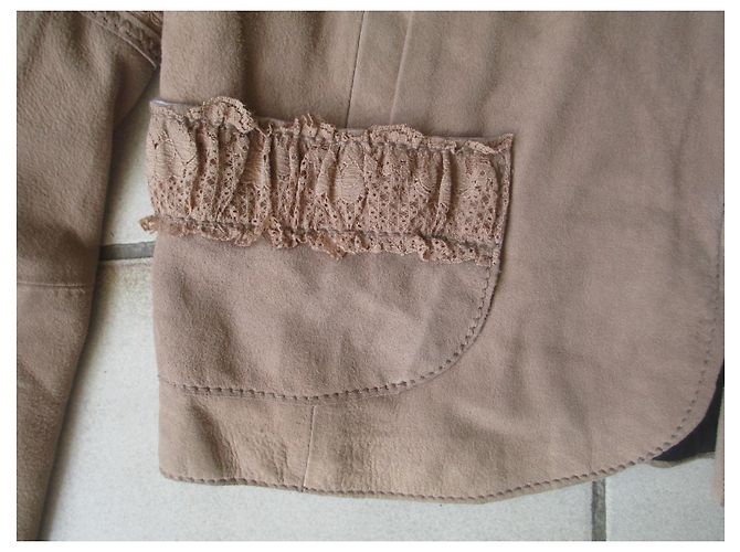 Autre Marque China Belgian Jacke aus Pécari Leder Beige - Ansicht 7