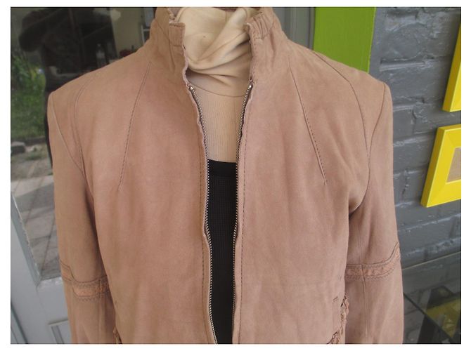 Autre Marque China Belgian Jacke aus Pécari Leder Beige - Ansicht 9