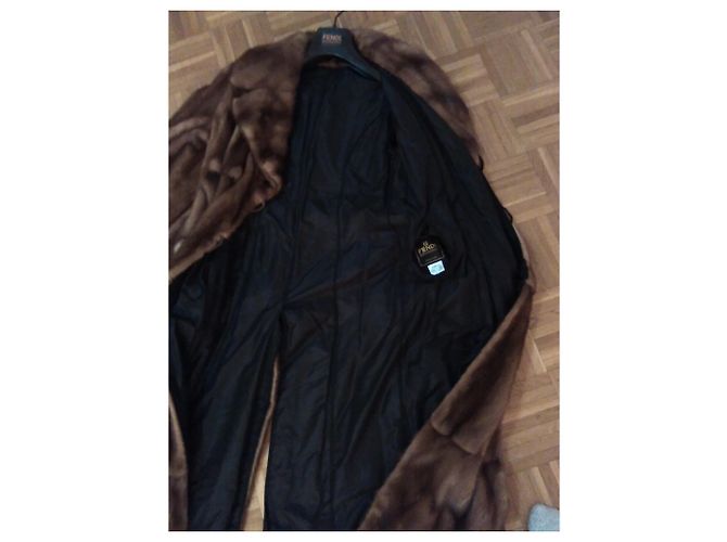 FENDI Abrigo reversible de piel de visón salvaje Coñac - vista 5