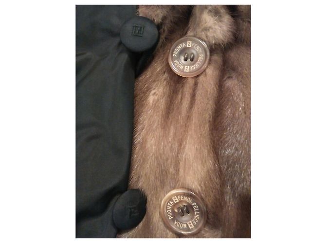FENDI Abrigo reversible de piel de visón salvaje Coñac - vista 8
