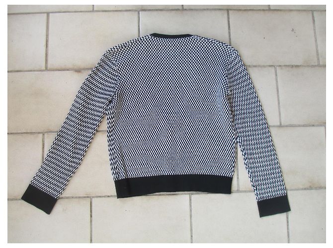Autre Marque Cárdigan Stefanel de algodón negro y blanco - vista 2