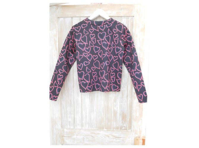 Camicetta Max Mara Sport Max Nera con Cuori Nero - vista 2