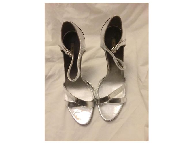Miu Miu Silberne Abend Sandalen - Ansicht 2