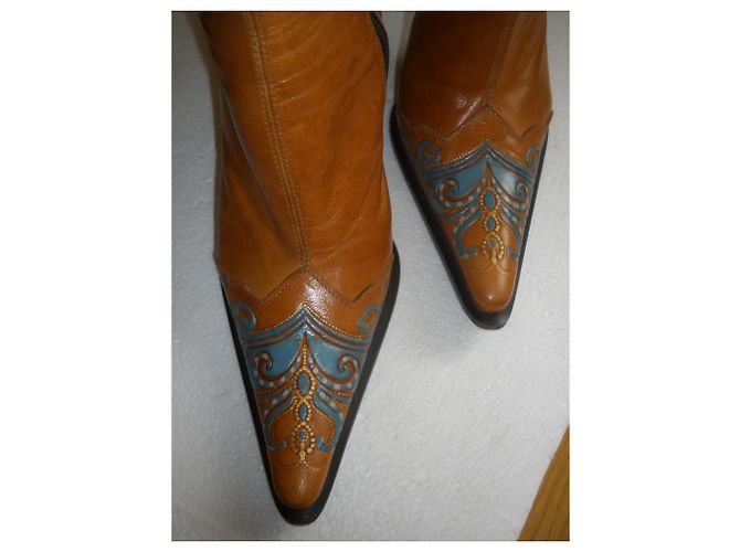 Stivaletti Le Silla in pelle color cognac 38 - vista 2