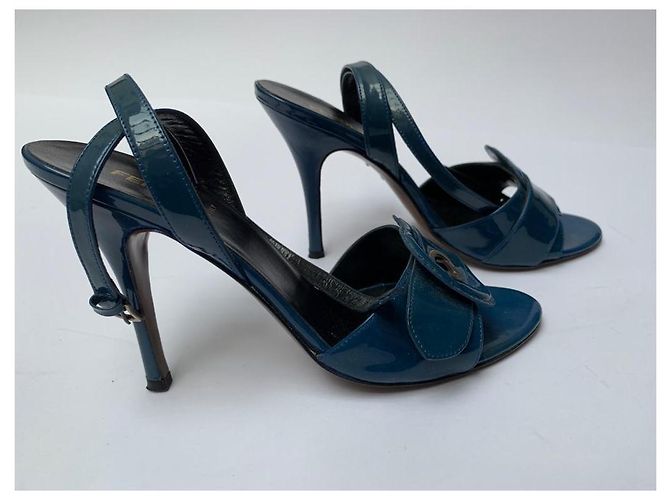 Fendi Pumps aus blauem Lackleder Absatz 7 cm Marineblau - Ansicht 4