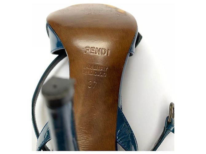 Fendi Pumps aus blauem Lackleder Absatz 7 cm Marineblau - Ansicht 5
