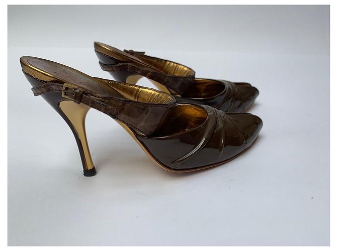 Gucci Alligatorpumps Braun - Ansicht 3
