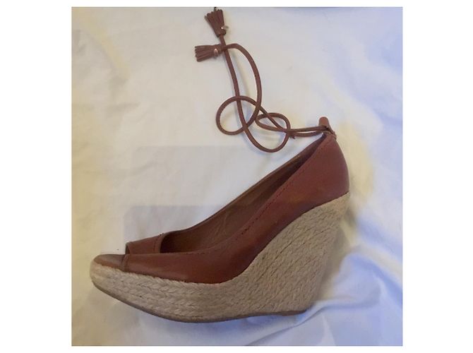 Peeptoes con zeppa Sergio Rossi Marrone - vista 2