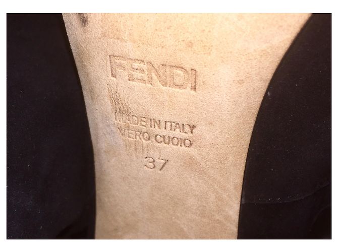 Fendi Botins pretos e dourados - vista 7