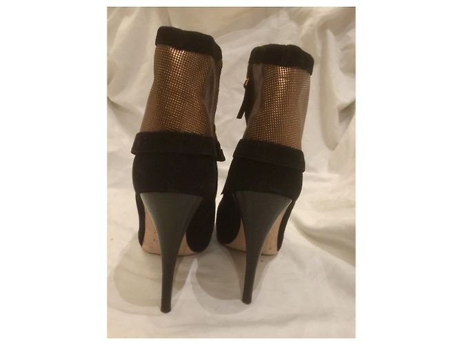 Fendi Botins pretos e dourados - vista 8
