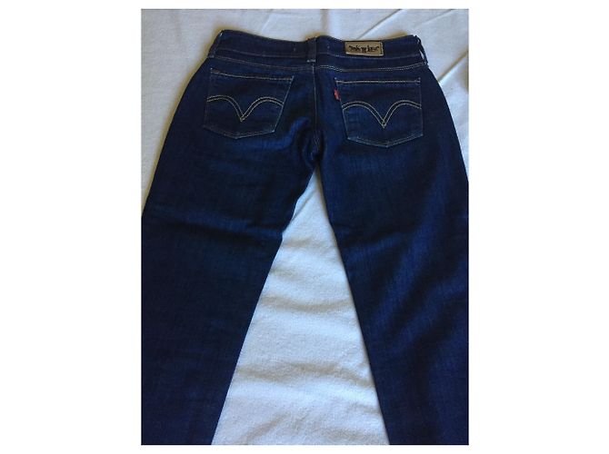 Levi's 571 Jeans Slim Blu Scuro Cotone Elastan Taglia 28 - vista 2