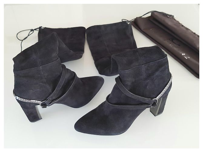 Autre Marque Botas altas Luis Onofre de ante negro talla 38 - vista 2