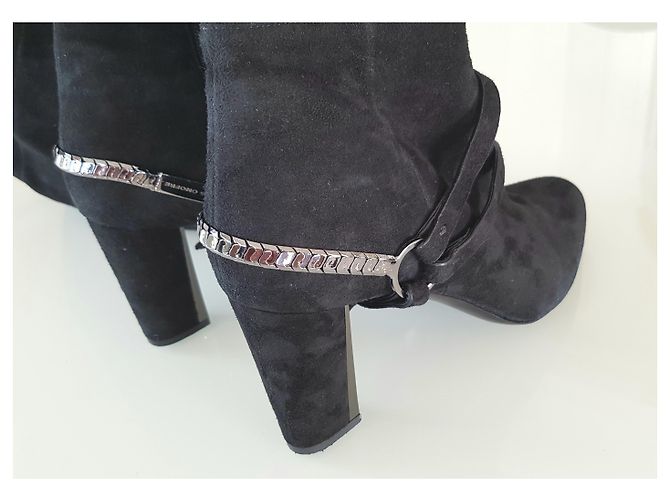 Autre Marque Botas altas Luis Onofre de ante negro talla 38 - vista 3