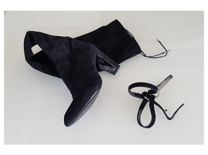 Autre Marque Botas altas Luis Onofre de ante negro talla 38 - vista 4