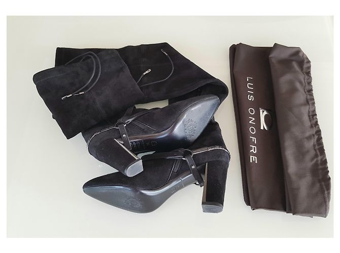 Autre Marque Botas altas Luis Onofre de ante negro talla 38 - vista 5