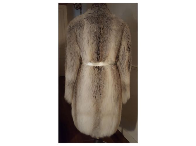 Abrigo de piel de zorro beige Lanvin - vista 2