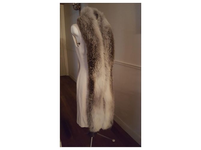 Abrigo de piel de zorro beige Lanvin - vista 4