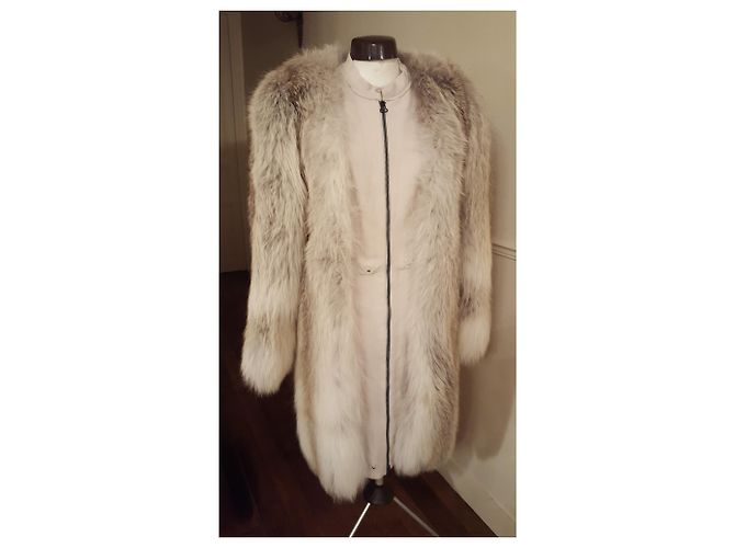 Abrigo de piel de zorro beige Lanvin - vista 6