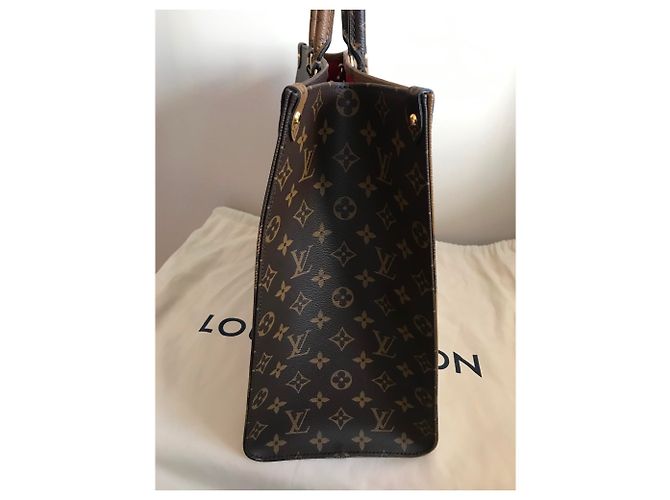 Borsa a mano Louis Vuitton Onthego Marrone Pelle - vista 3