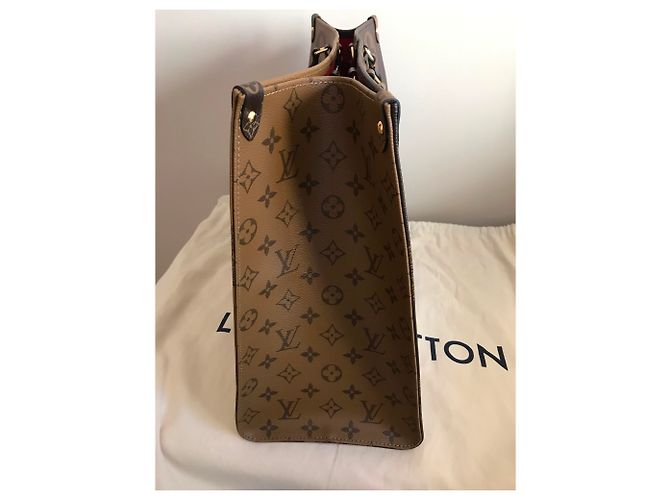 Borsa a mano Louis Vuitton Onthego Marrone Pelle - vista 5