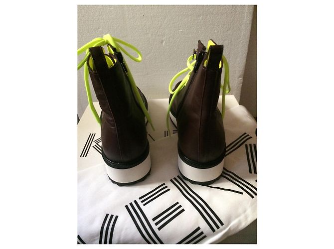 Botines Kenzo de cuero marrón talla 36 Castaño - vista 4