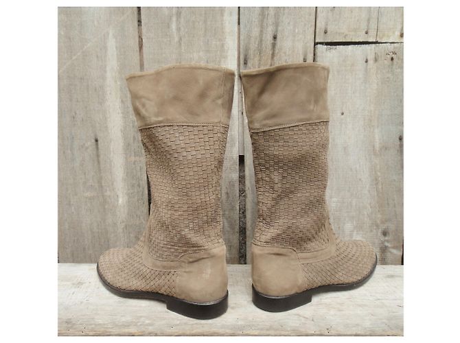Sartore geflochtene Lederstiefel hellbraun Größe 38 - Ansicht 6