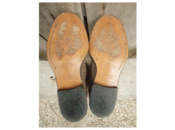 Sartore geflochtene Lederstiefel hellbraun Größe 38 - Ansicht 7