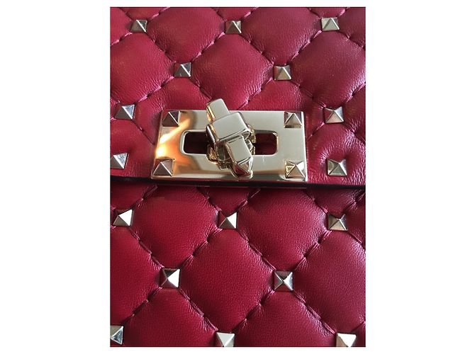 Borsa a mano Valentino Rockstud in pelle rossa Rosso - vista 2