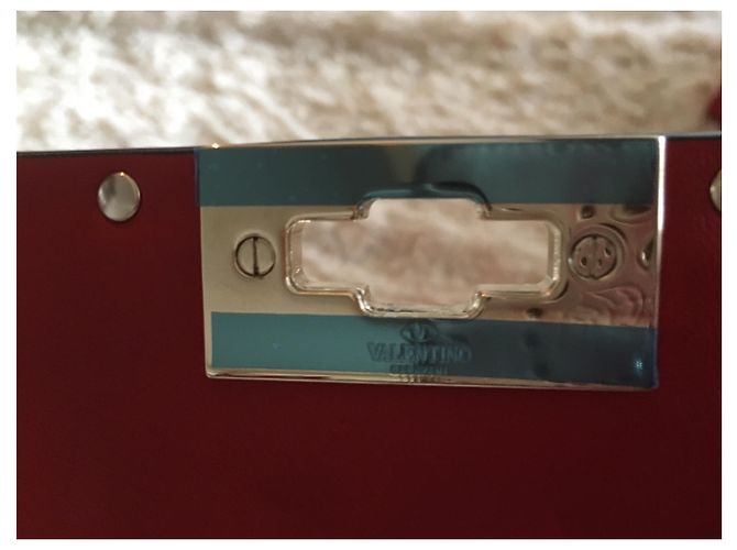 Borsa a mano Valentino Rockstud in pelle rossa Rosso - vista 6