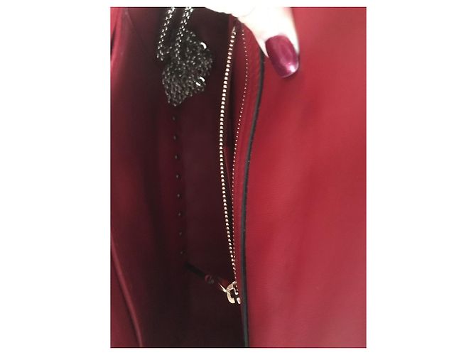Borsa a mano Valentino Rockstud in pelle rossa Rosso - vista 8