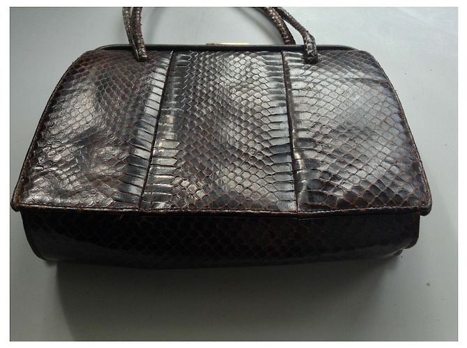 1950s Vintage Schlangenhaut Tasche Braun - Ansicht 4